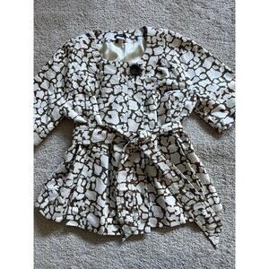 J. Crew Woman's‎ Cropped Sleeve Abstract Open Blazer Size 12